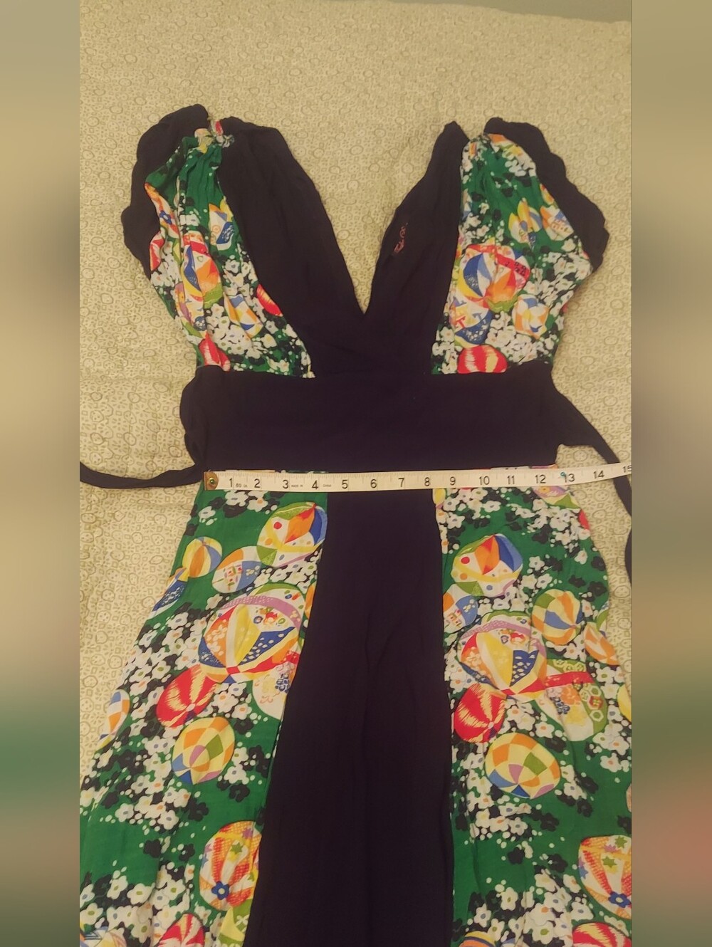 Trashy Diva Retro Vintage Style Green Kimono Obi Dress, 2 - Picture 12 of 14